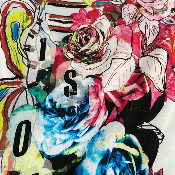 I’M Isola Marras Silk Cotton Combination Logo Print Top NeverUsed - Picture 11 of 16